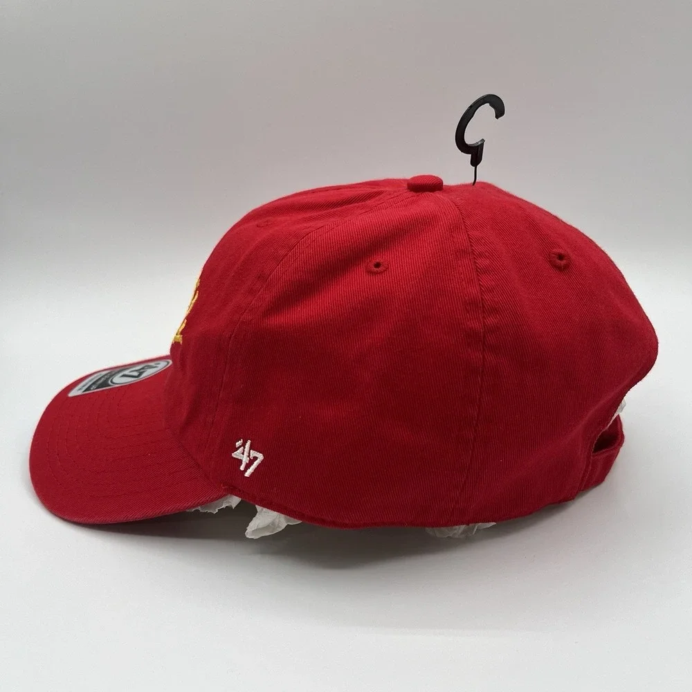 Kansas City Chiefs 47 Brand Hat Reversed Script‎ Clean Up Strap Back Dad NEW